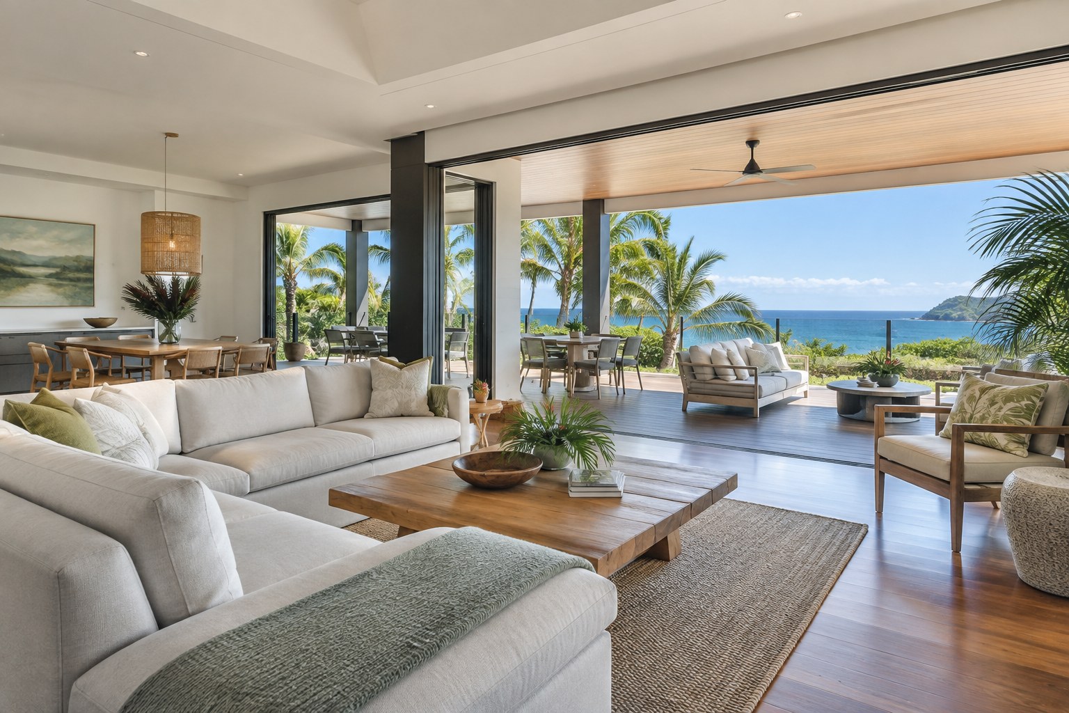 A bright Oahu home interior, illustrative